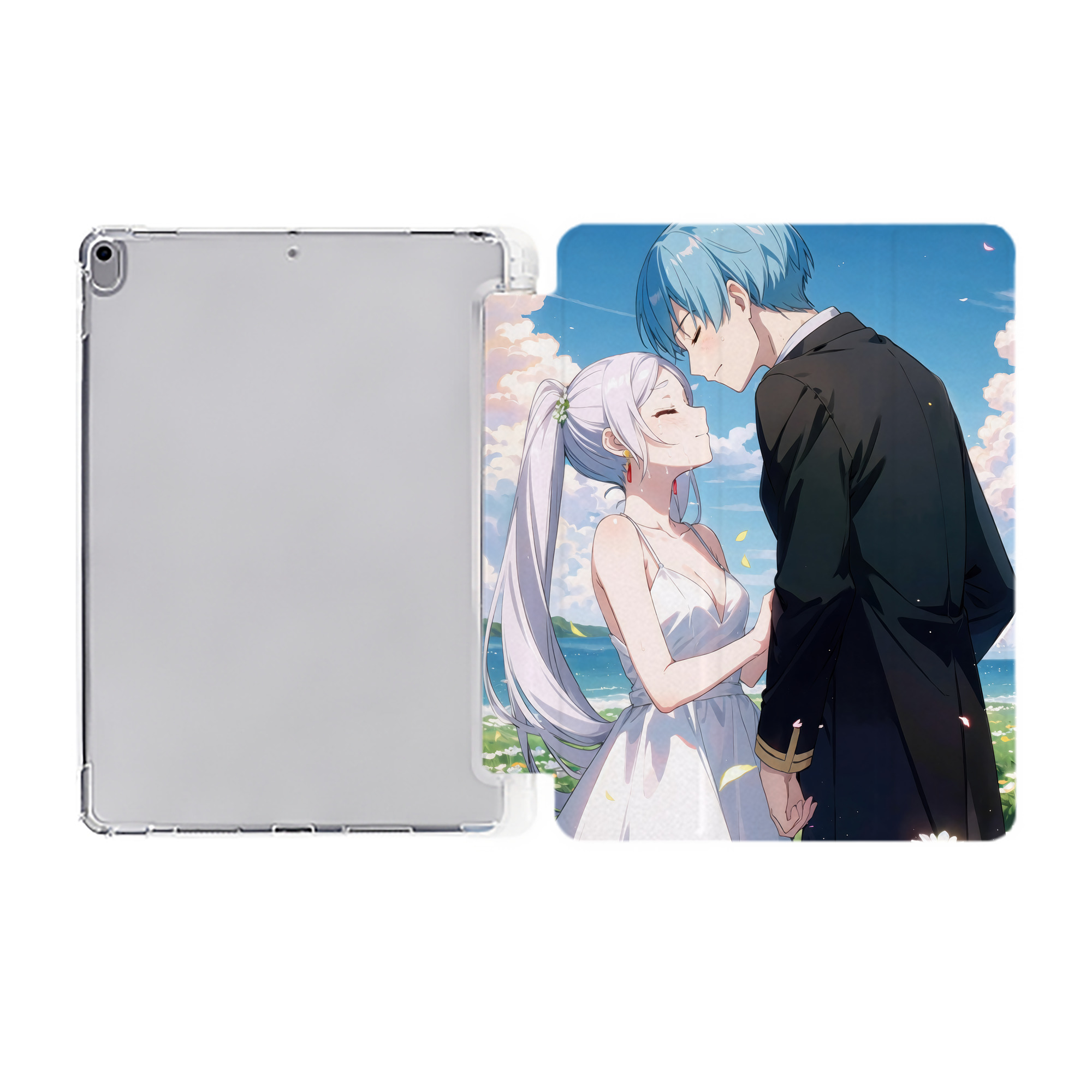 （画像用） 葬送のフリーレン Frieren IPad ケース ペン収納付き 三つ折りスタンド PUレザー×シリコン 対応機種9.5/10.5/10.9インチ